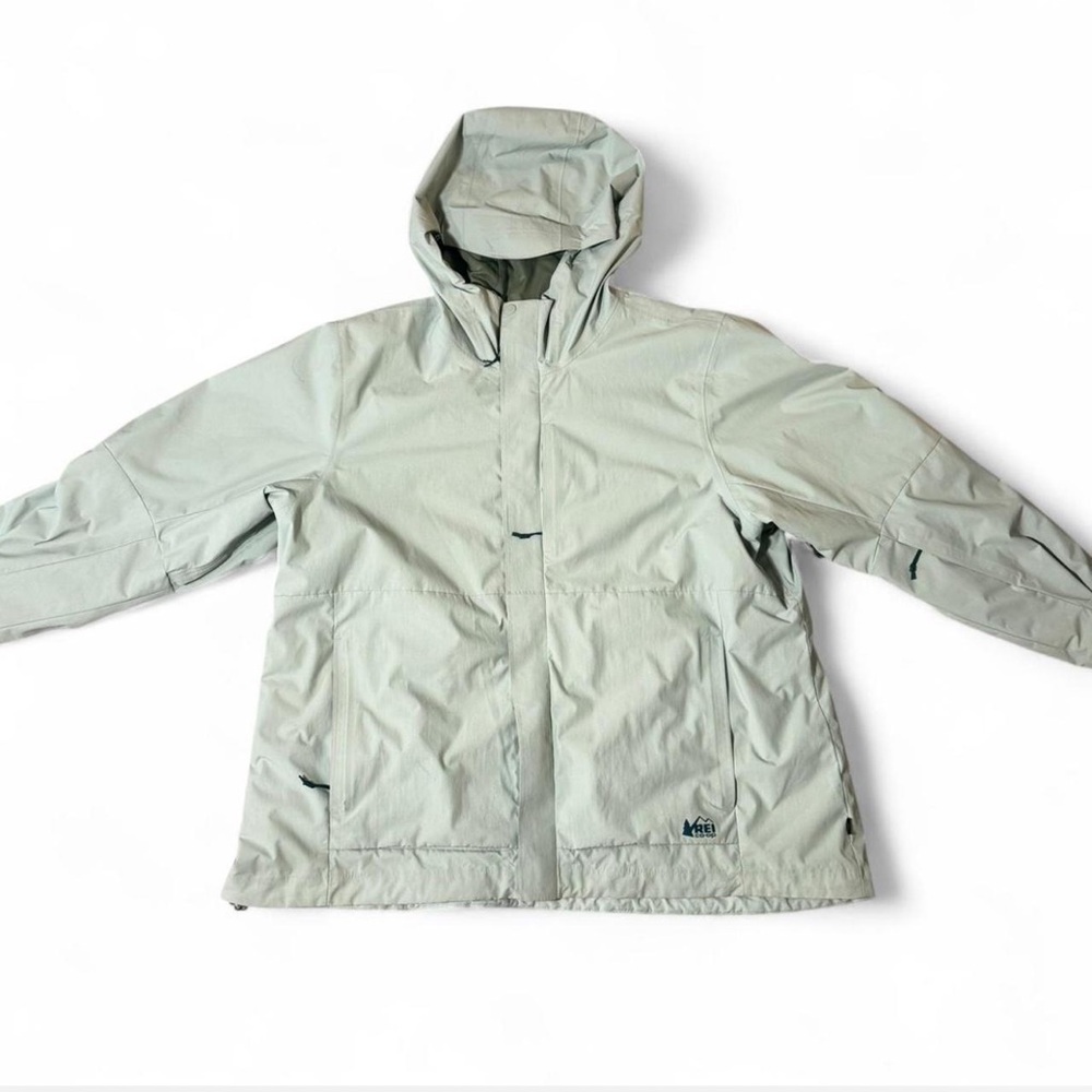 REI CO-OP Gorpcore Light Green Hooded Windbreaker unisex size XXL.